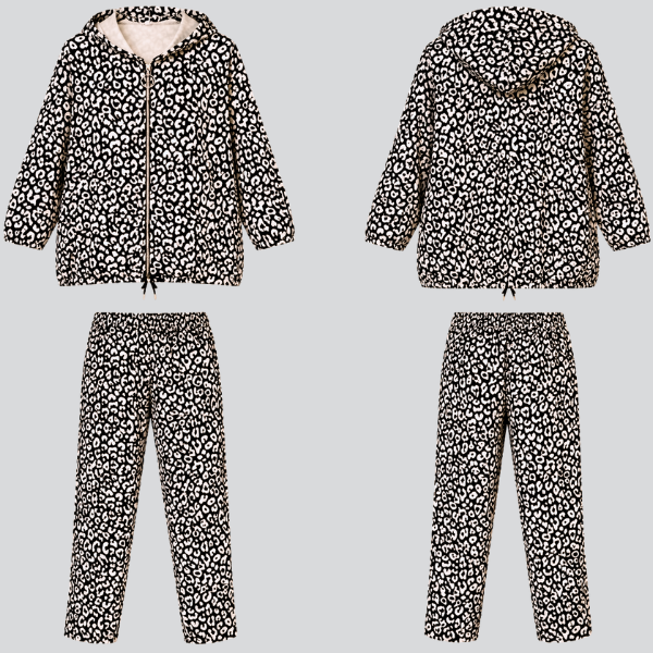Wild Chic Leopard Σετ με Κουκούλα