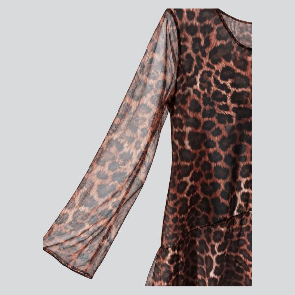 Wild Elegance Leopard Maxi Φόρεμα με Φουλάρι 2 σε 1 - Image 2