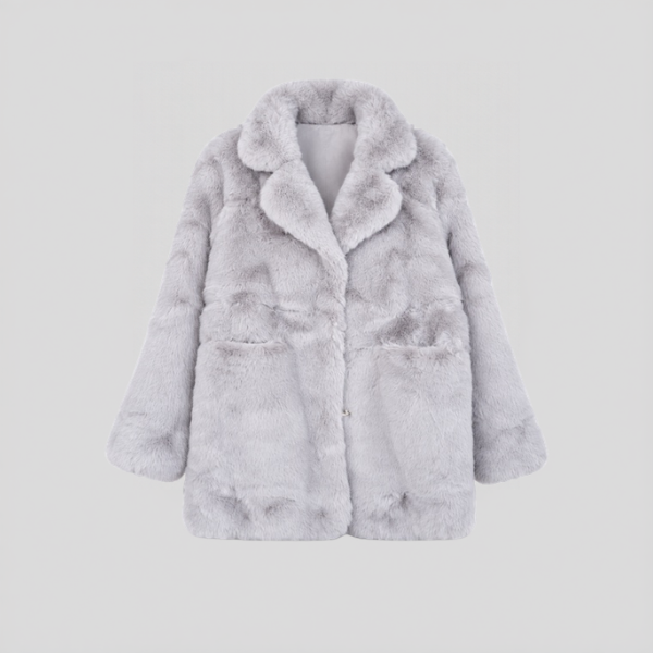 Γυναικεία Γούνα Οικολογική Soft Luxe με Πέτο & Τσέπες - Image 2
