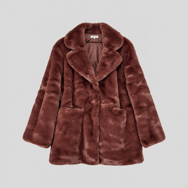 Γυναικεία Γούνα Οικολογική Soft Luxe με Πέτο & Τσέπες
