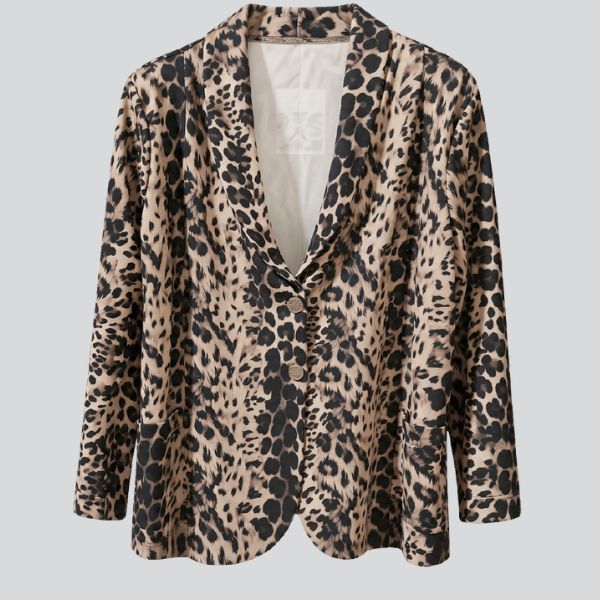 Leopard σακάκι σε άνετη loose γραμμή